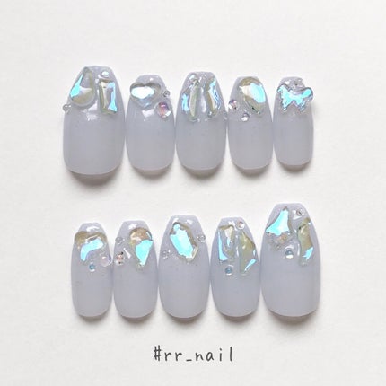 #オーロラネイル,#クリアストーンネイル,#ワンホンネイル,#ちゅるんネイル,#クリアネイル,#グラデーションネイル,#ホロネイルのネイルデザイン