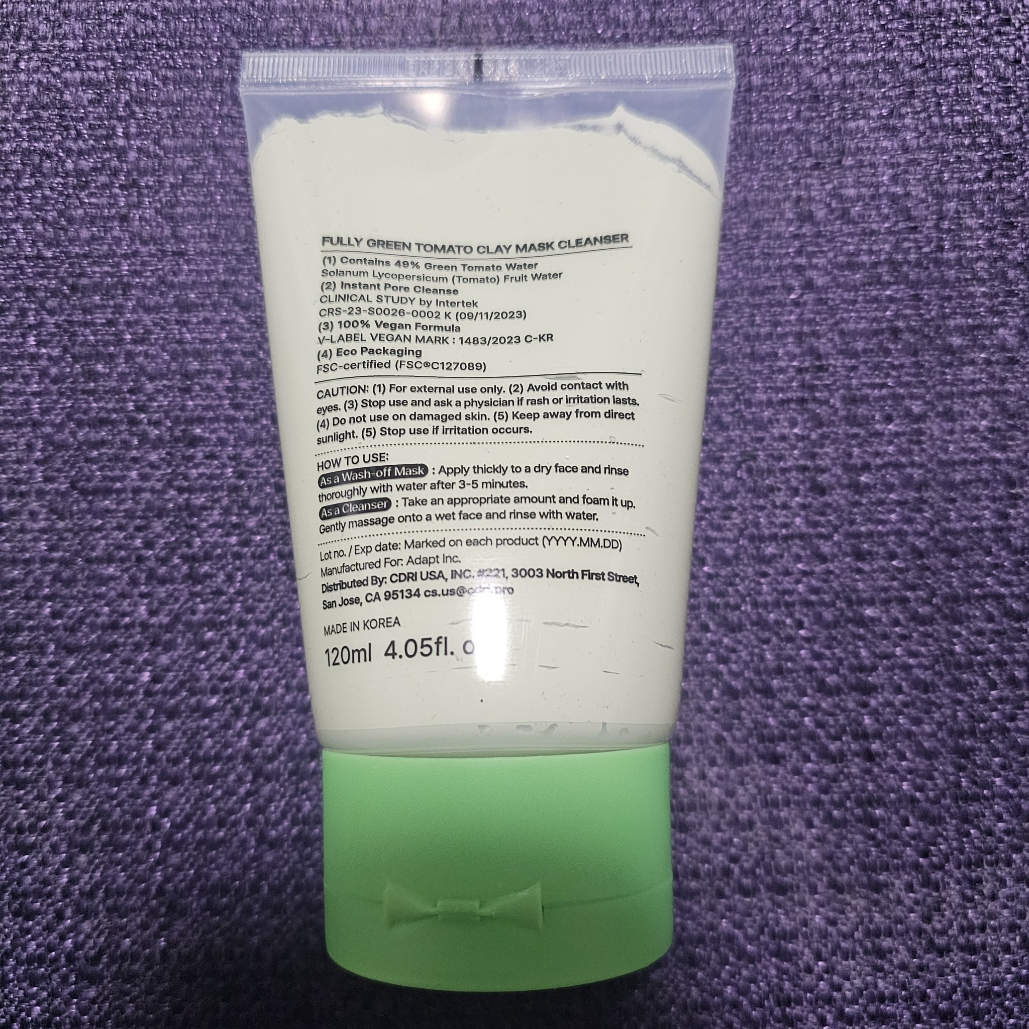 グリーントマトクレイマスククレンザー/FULLY/洗い流すパック・マスクを使ったクチコミ（2枚目）