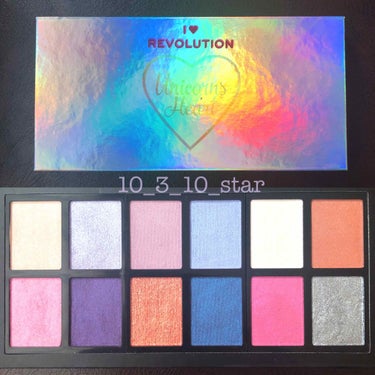 I Heart Revolution Unicorns Heart Eyeshadow Palette/MAKEUP REVOLUTION/パウダーアイシャドウを使ったクチコミ（2枚目）