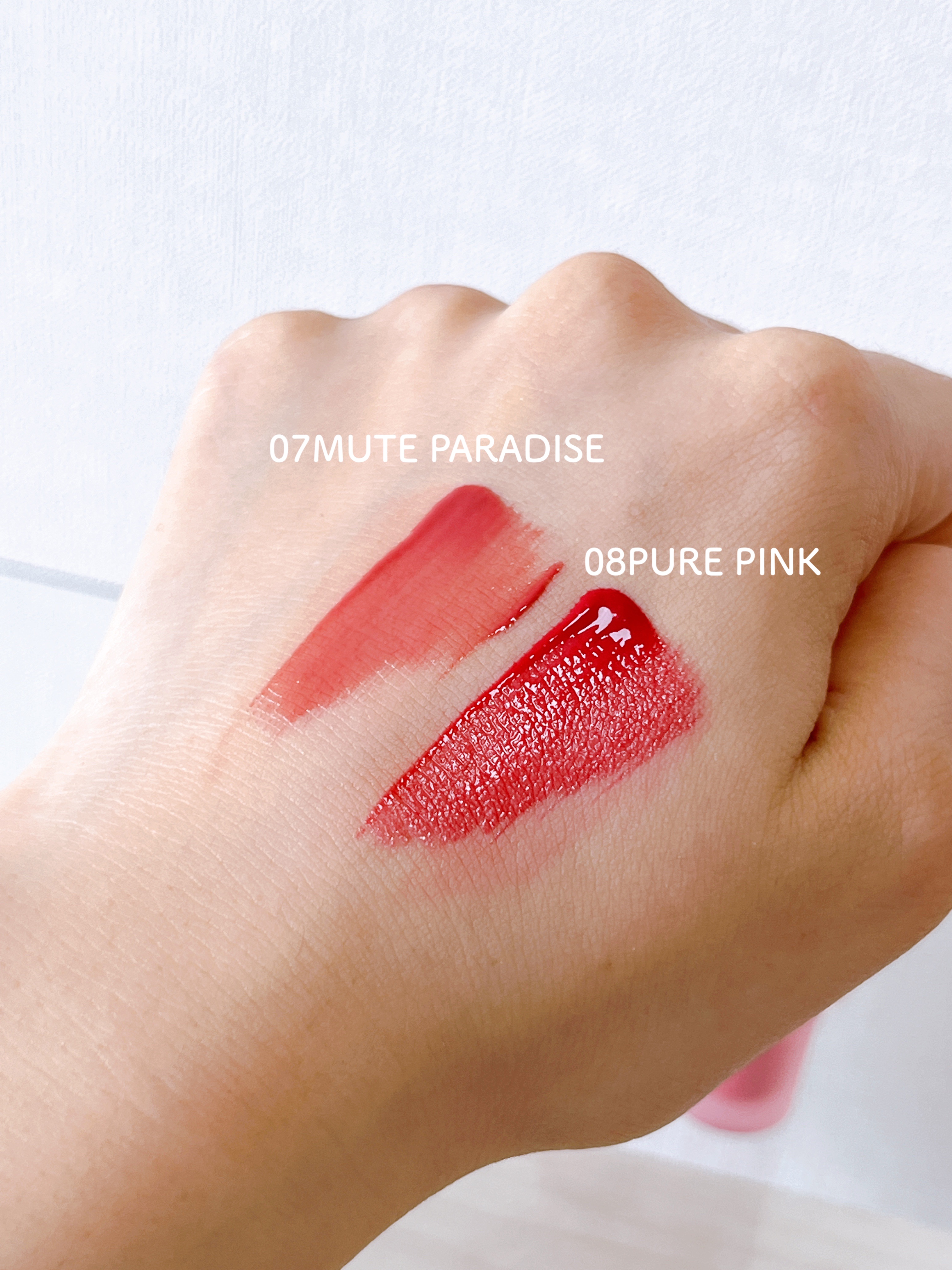 ウォーター ベアー ティント 08 ピュア ピンク(PURE PINK)/PERIPERA/リップティントを使ったクチコミ（3枚目）