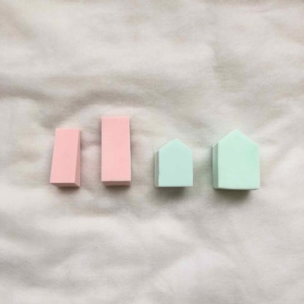 メイクアップスポンジ(バリューパック ウェッジ型 30個)/DAISO/パフ・スポンジを使ったクチコミ(2枚目)