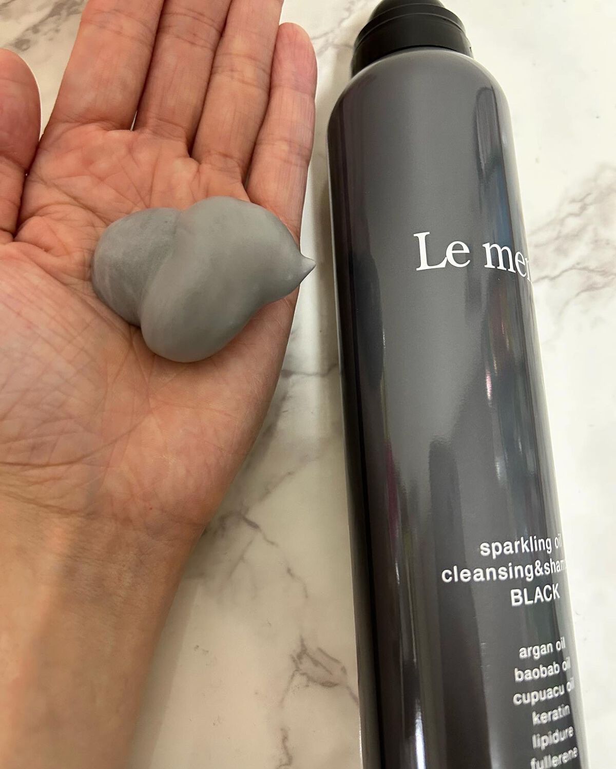 スパークリングオイル クレンジング&シャンプー ブラック /Le ment/市販シャンプーを使ったクチコミ(2枚目)