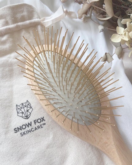 プレミアム FOXカッサ ウッド ヘアブラシ/SNOW FOX SKINCARE/メイクブラシを使ったクチコミ(2枚目)