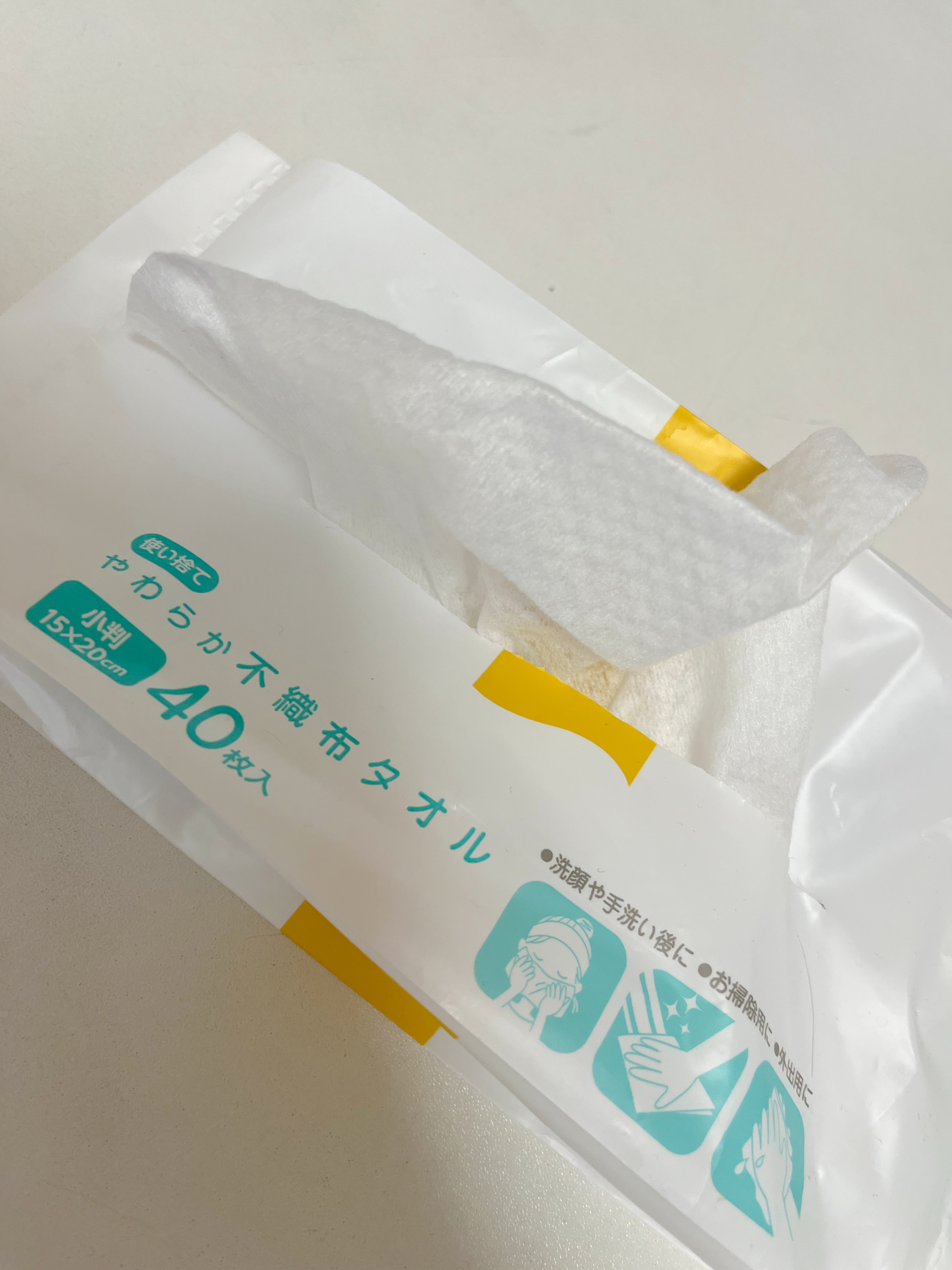 使い捨てやわらか不織布タオル/DAISO/クレンジングタオルを使ったクチコミ（2枚目）