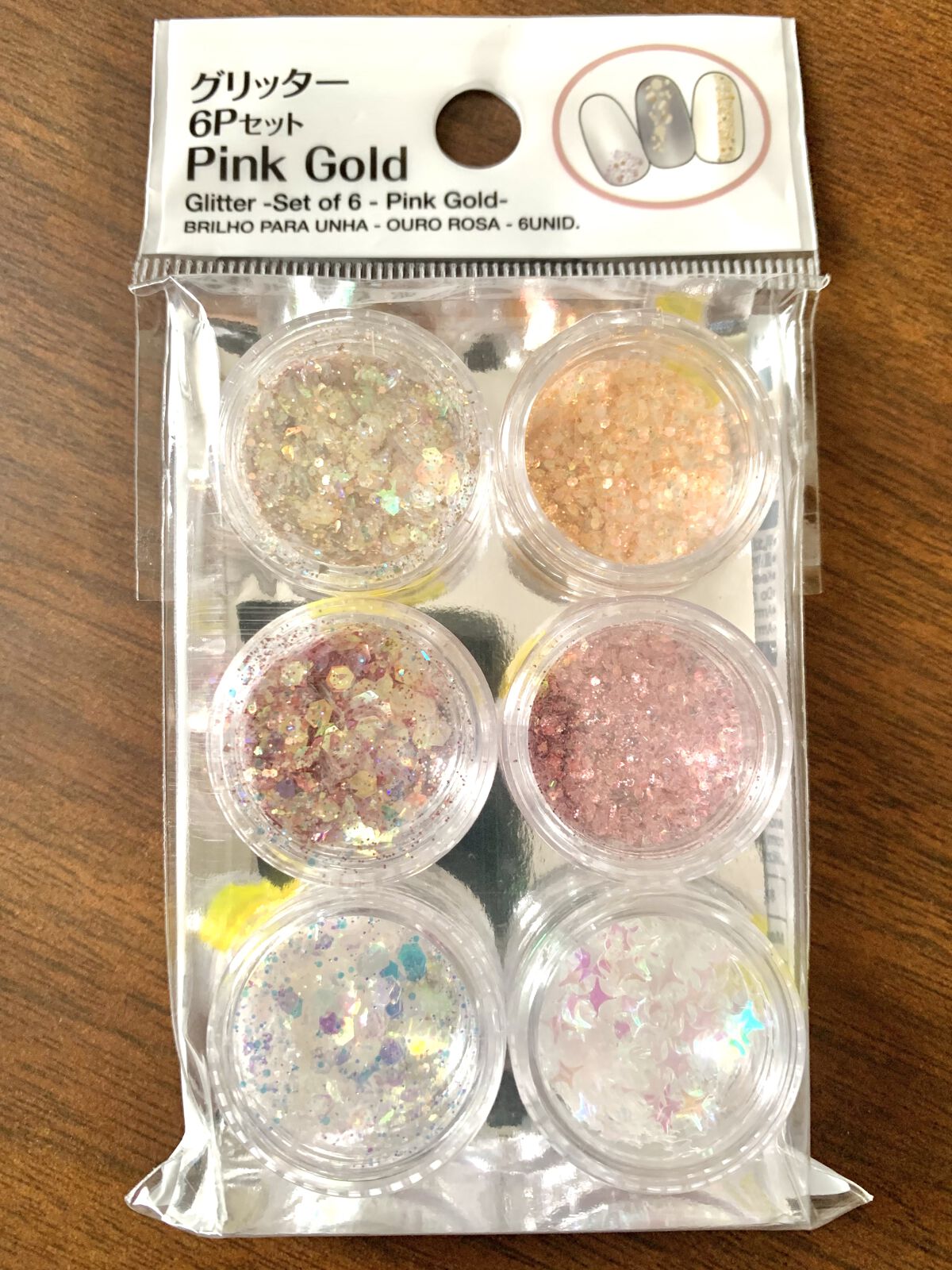 グリッター 6Pセット/DAISO/ネイルチップ・パーツを使ったクチコミ（2枚目）