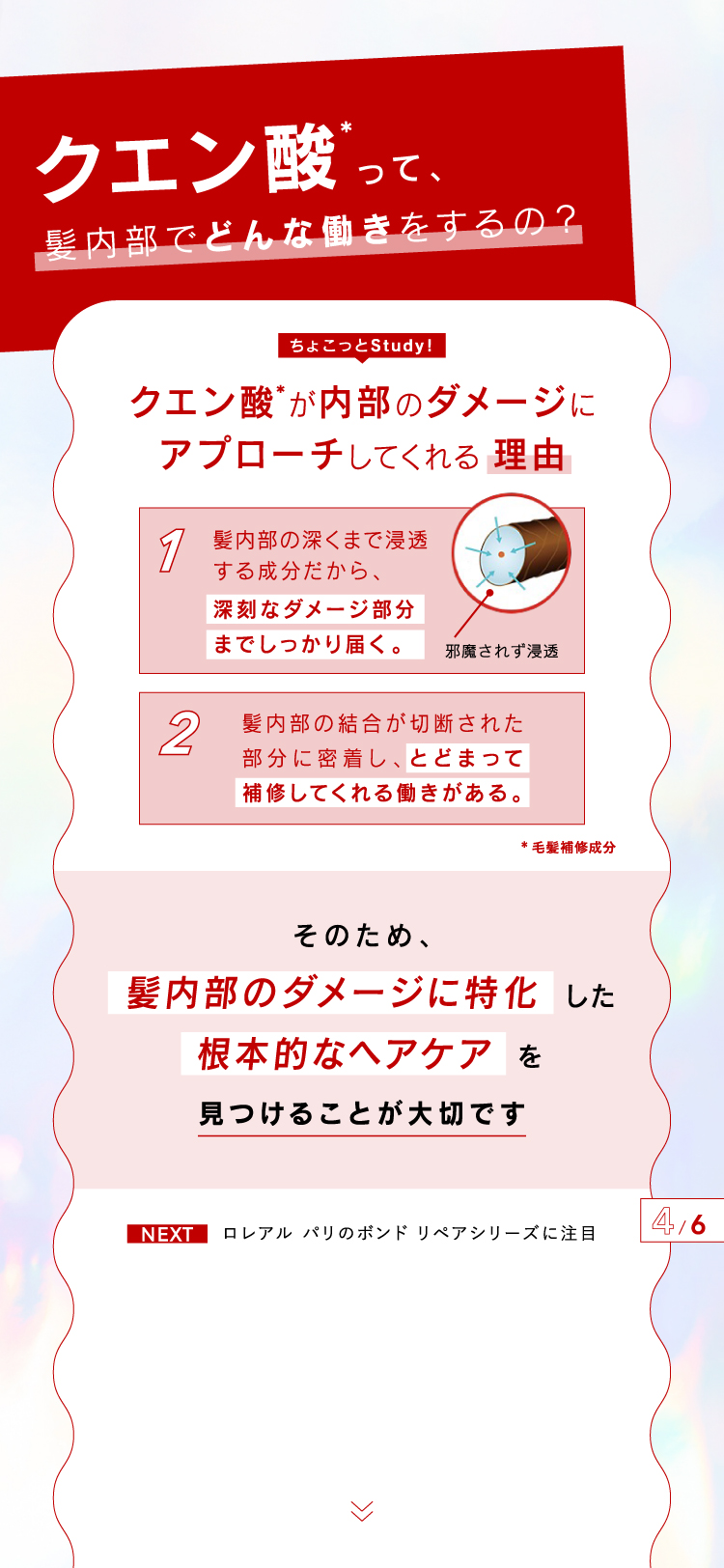 「ダメージ髪にはクエン酸がいい⁈」ロレアル パリ ボンド リペアの画像