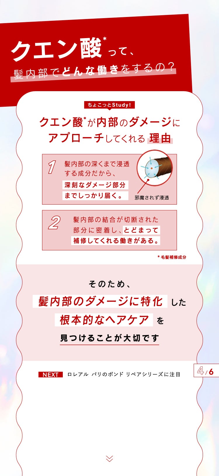 「ダメージ髪にはクエン酸がいい⁈」ロレアル パリ ボンド リペアの画像