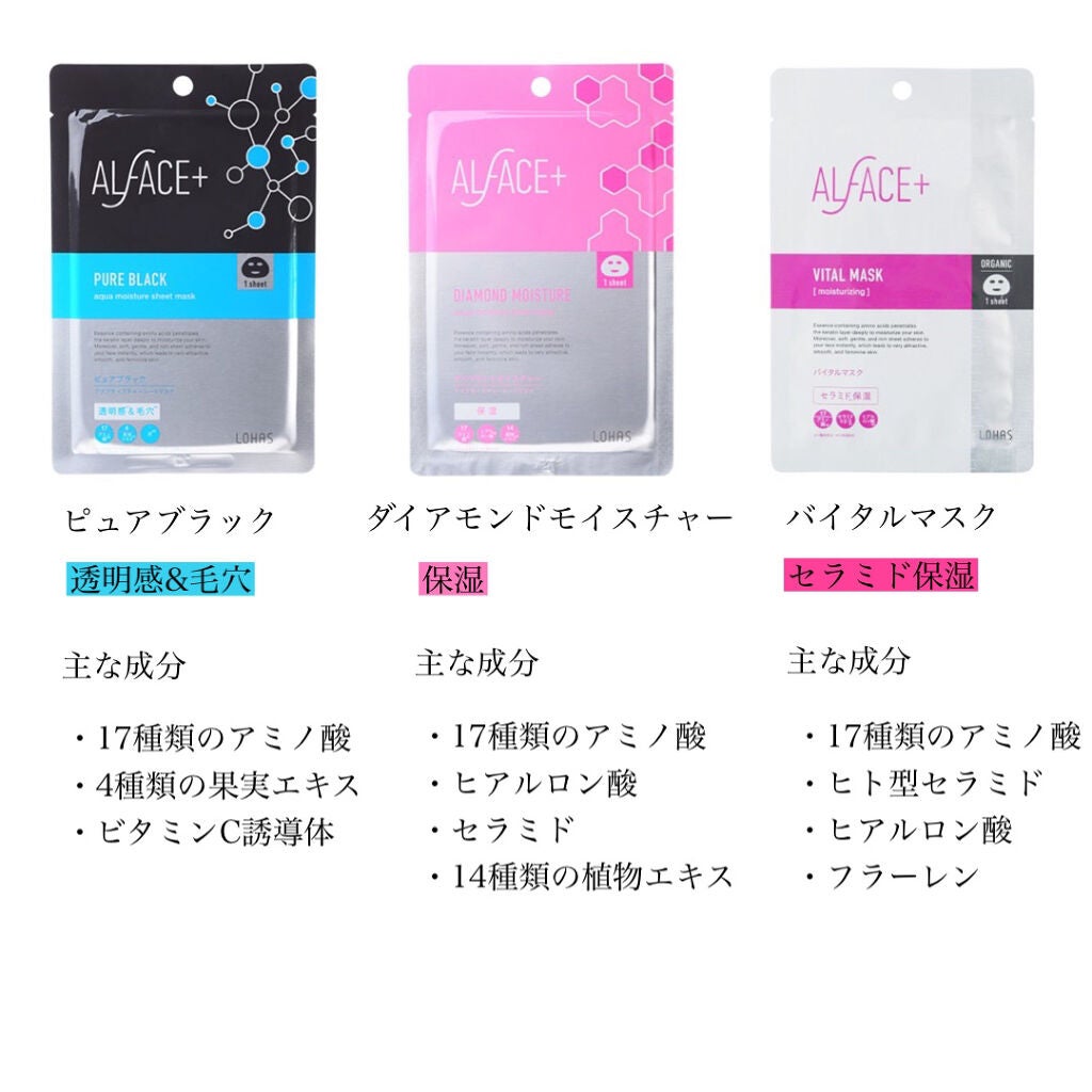 ピュアブラック アクアモイスチャー シートマスク/ALFACE+/シートマスク・パックを使ったクチコミ(2枚目)