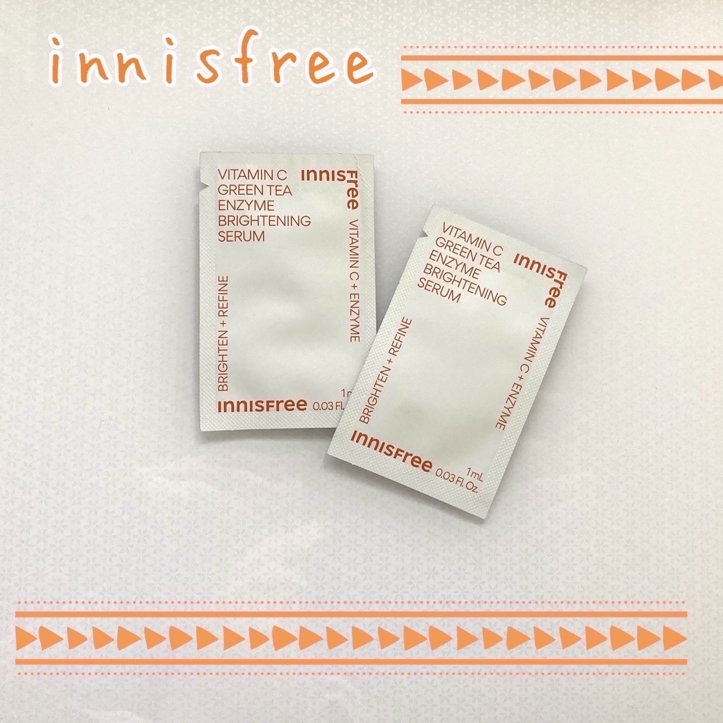 イニスフリー
ビタミンC    グリーンティー
エンザイム　ブライトニング　セラム


雑誌の付録です。
中身のビタミンCの粒々が
一粒しか入ってなくて😂
２つともそんなだったので、載せないことに
します💦


使用感
少しとろみがある