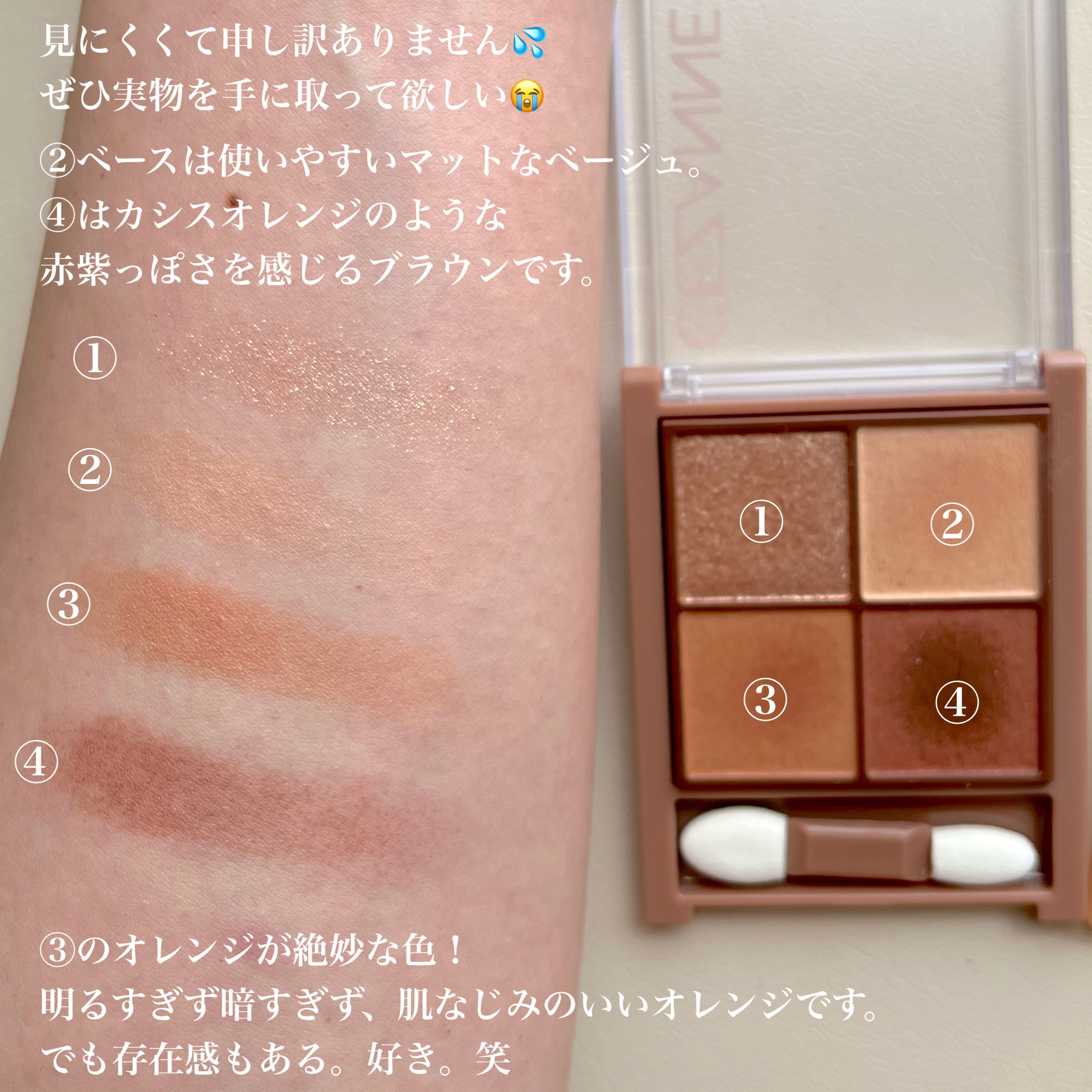 ビタートーンアイシャドウ/CEZANNE/パウダーアイシャドウを使ったクチコミ（2枚目）