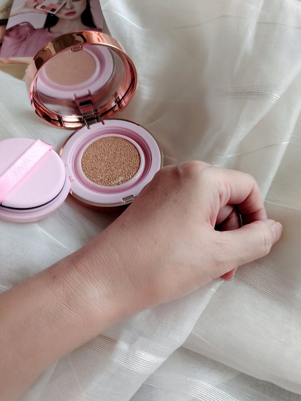 ピンクティーツリーカバークッション/APLIN/クッションファンデーションを使ったクチコミ(4枚目)