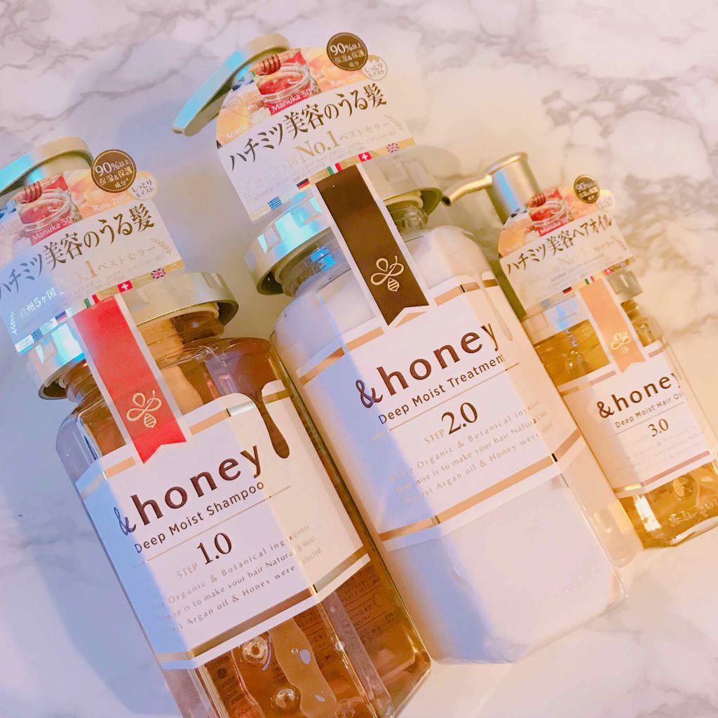 ディープモイスト シャンプー1.0／ヘアトリートメント2.0/&honey/市販シャンプーを使ったクチコミ（1枚目）