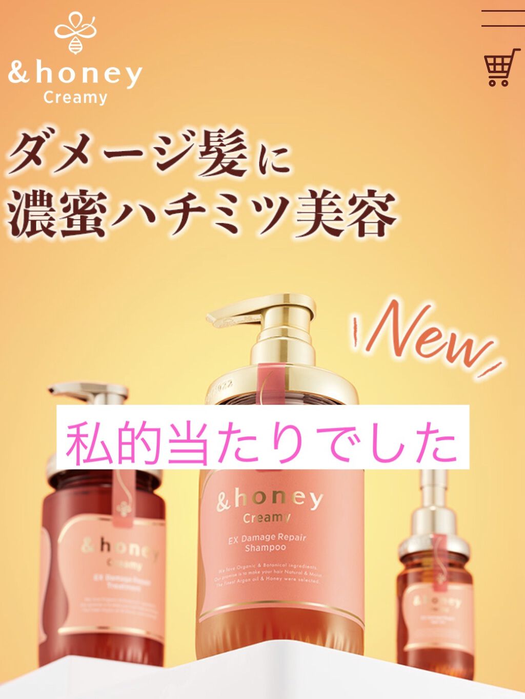 Creamy EXダメージリペアシャンプー1.0/ヘアトリートメント2.0/&honey/市販シャンプーを使ったクチコミ（1枚目）