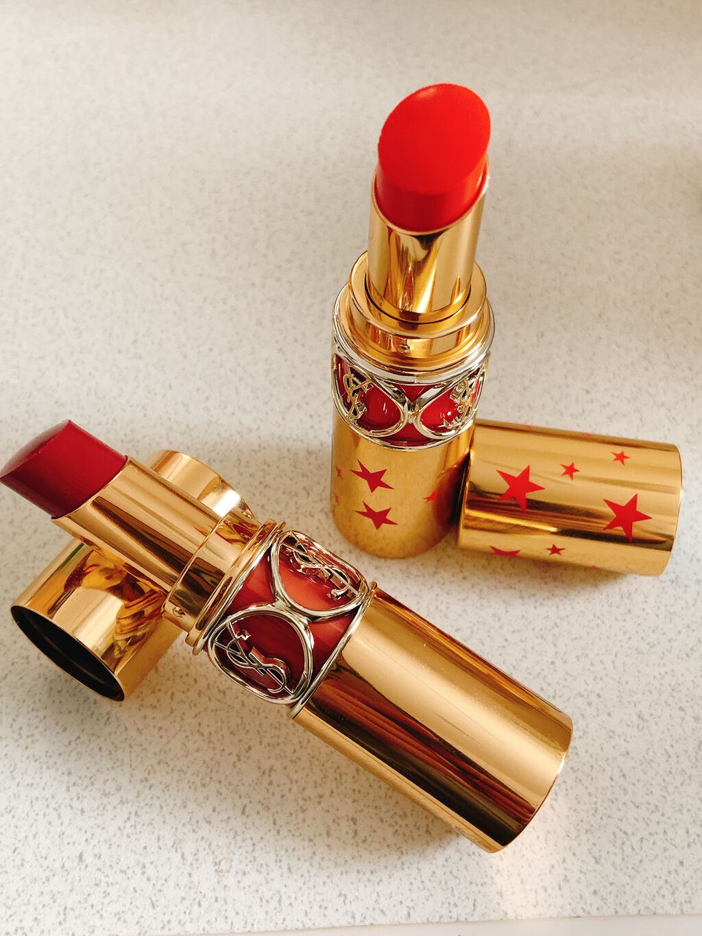 ルージュ ヴォリュプテ シャイン/YVES SAINT LAURENT BEAUTE/口紅を使ったクチコミ（3枚目）