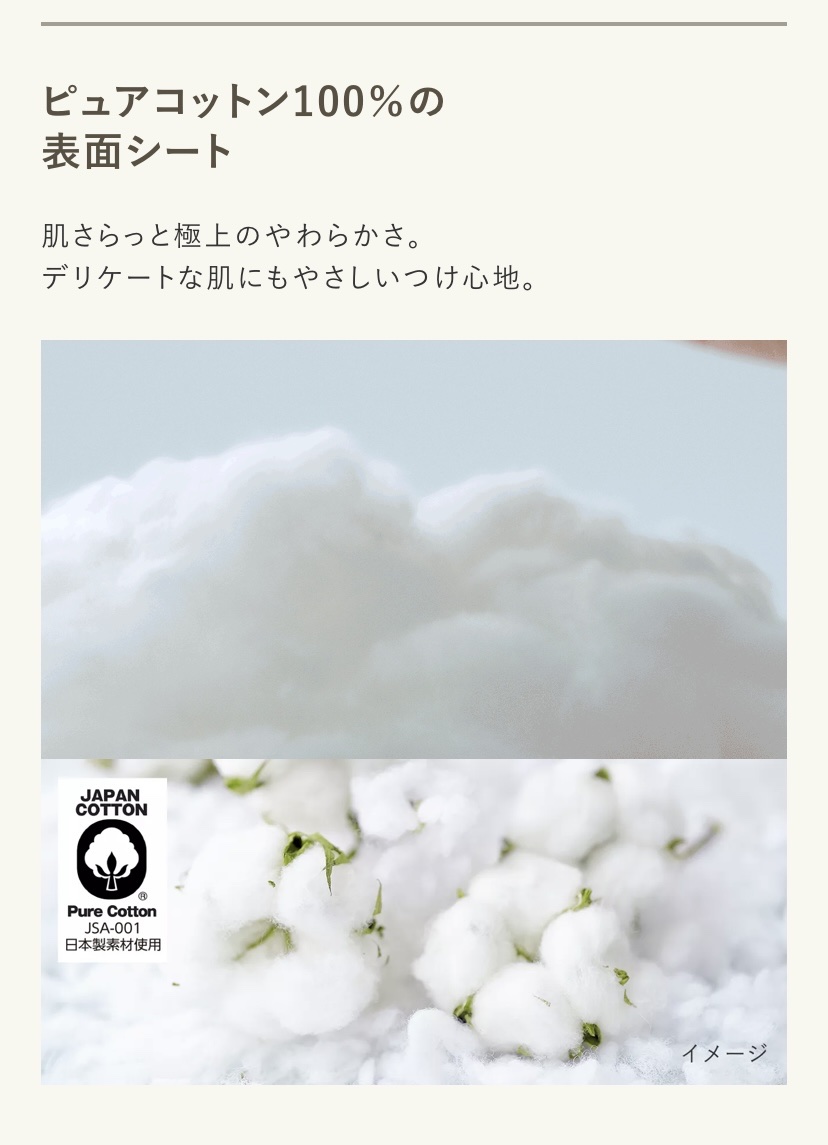 しあわせ素肌　Botanical Cotton100％　無香料（多い昼用　22.5cm）/ロリエ/ナプキンを使ったクチコミ（2枚目）