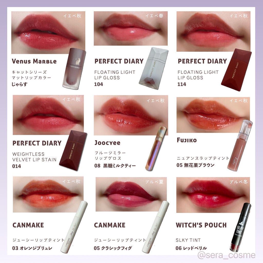 Dior・rom&nd・b idol・FlowerKnowsの口紅・グロス・リップ Dior・rom&nd・b idol・FlowerKnowsの口紅・グロス・リップ