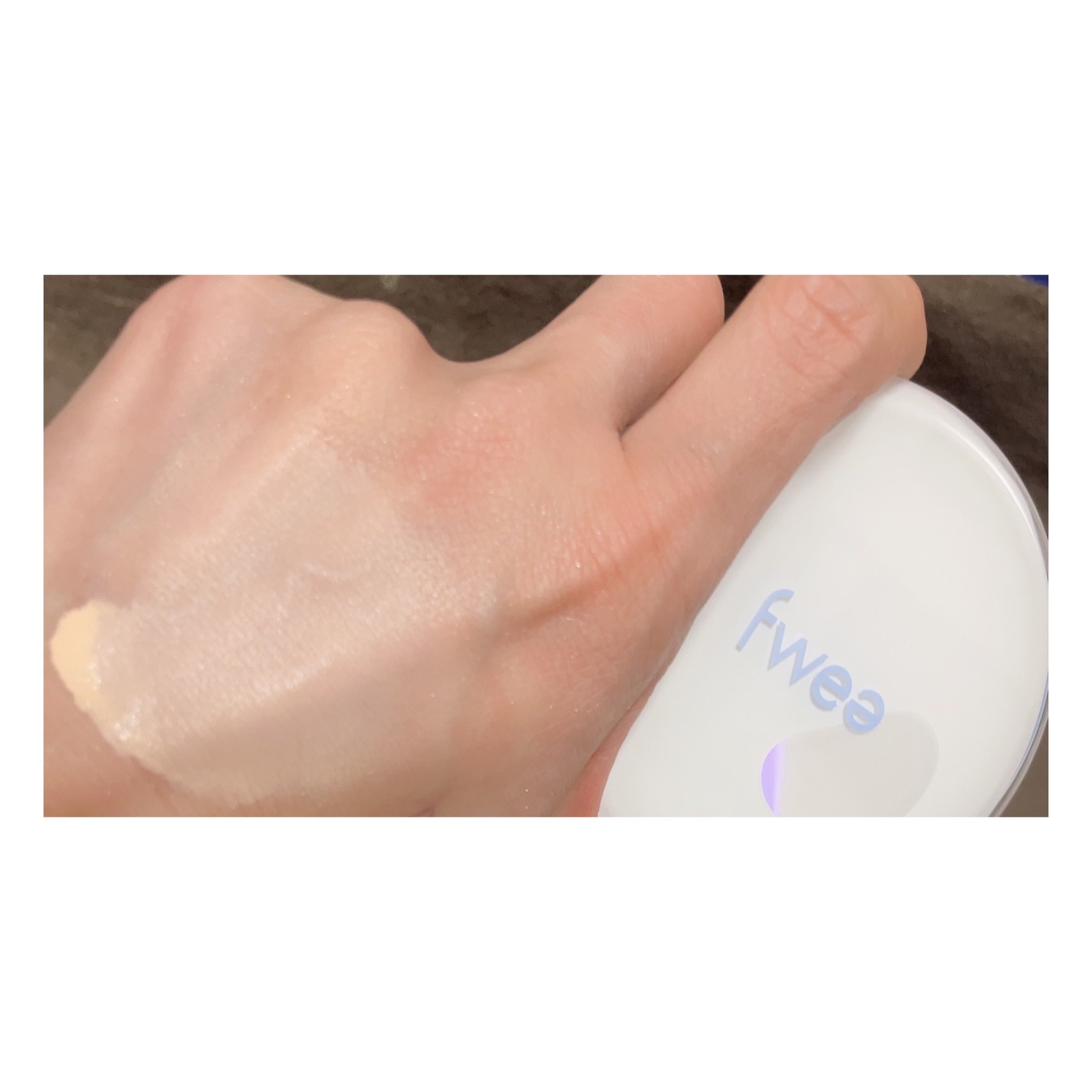 フィークッションガラス 1.5 ピーチガラス/fwee/クッションファンデーションを使ったクチコミ（2枚目）