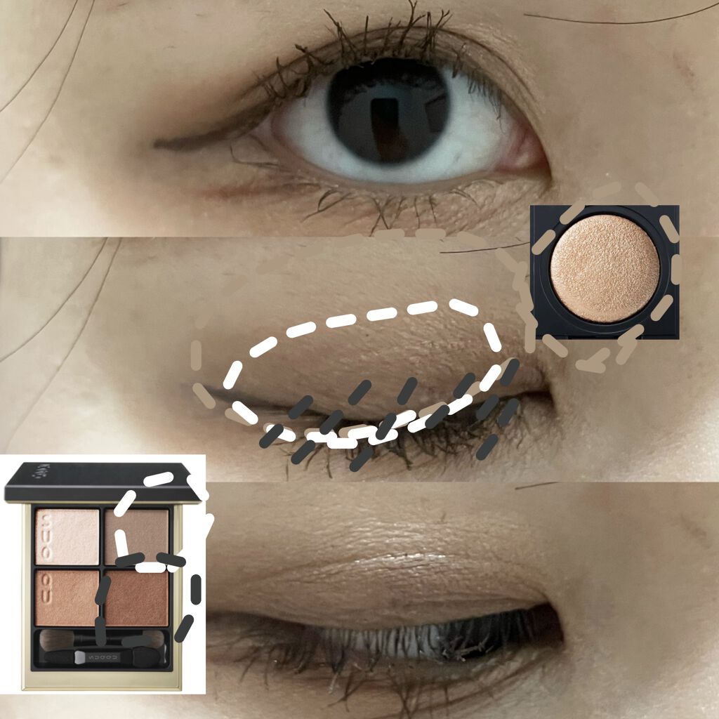 プリズム エアー シャドウ 01 TENDER LIGHT/CLIO/単色アイシャドウを使ったクチコミ（2枚目）