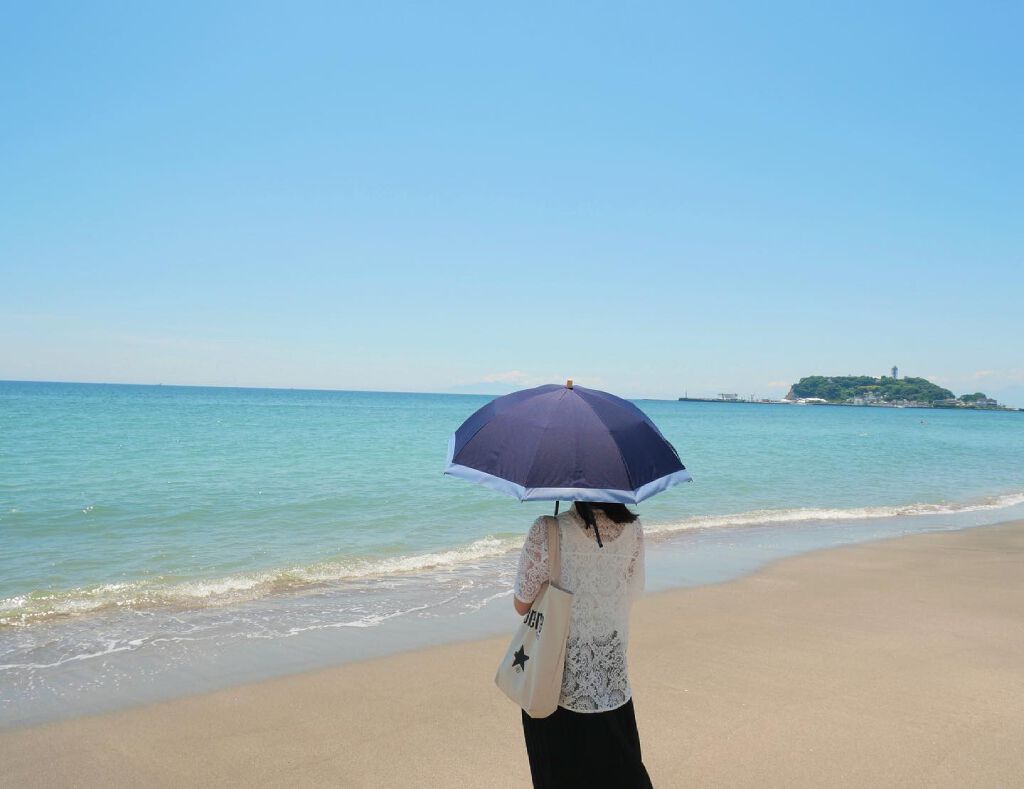 サンバリア100 2段折 コンビネーション ブルー/サンバリア100/日傘を使ったクチコミ（3枚目）