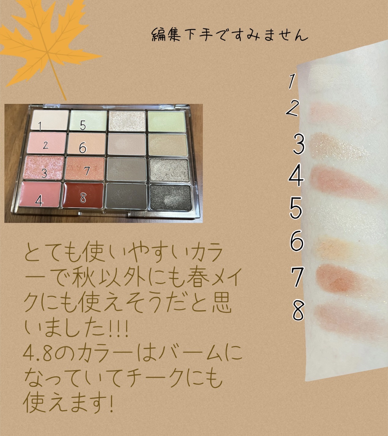 ソフトブラーリングアイパレット/wakemake/アイシャドウパレットを使ったクチコミ（3枚目）