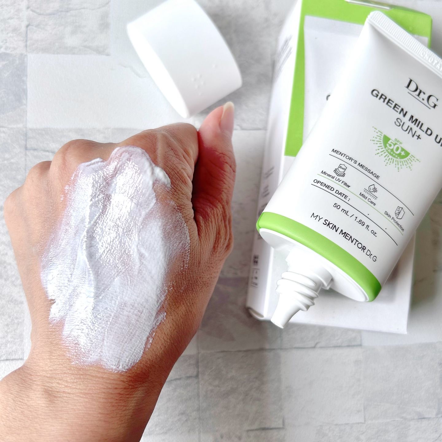 グリーンマイルドアップサンプラス/Dr.G/日焼け止めクリームを使ったクチコミ（3枚目）