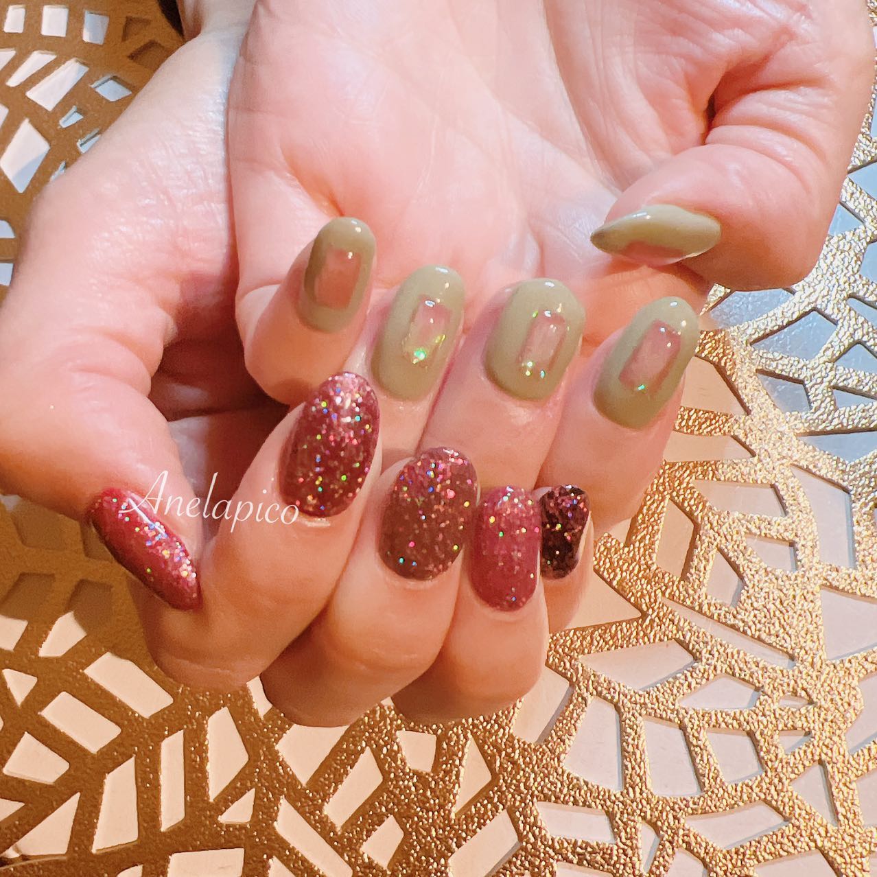 mamico on LIPS 「*お持ち込みデザインアレンジ😊初めてのギラギラネイル✨🤗✨※..」(1枚目)