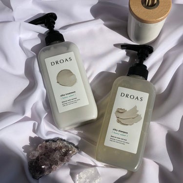 DROAS シルキーシャンプー／トリートメントのクチコミ「DROAS シルキーシャンプー&トリートメント
 ブリーチザボンの香り﻿
﻿
クレイが配合され.....」（1枚目）