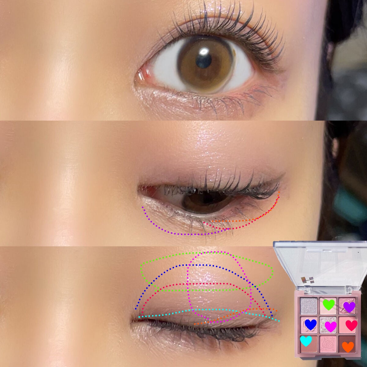 マイフェイブムードアイパレット 9カラー/HOLIKA HOLIKA/アイシャドウパレットを使ったクチコミ(2枚目)