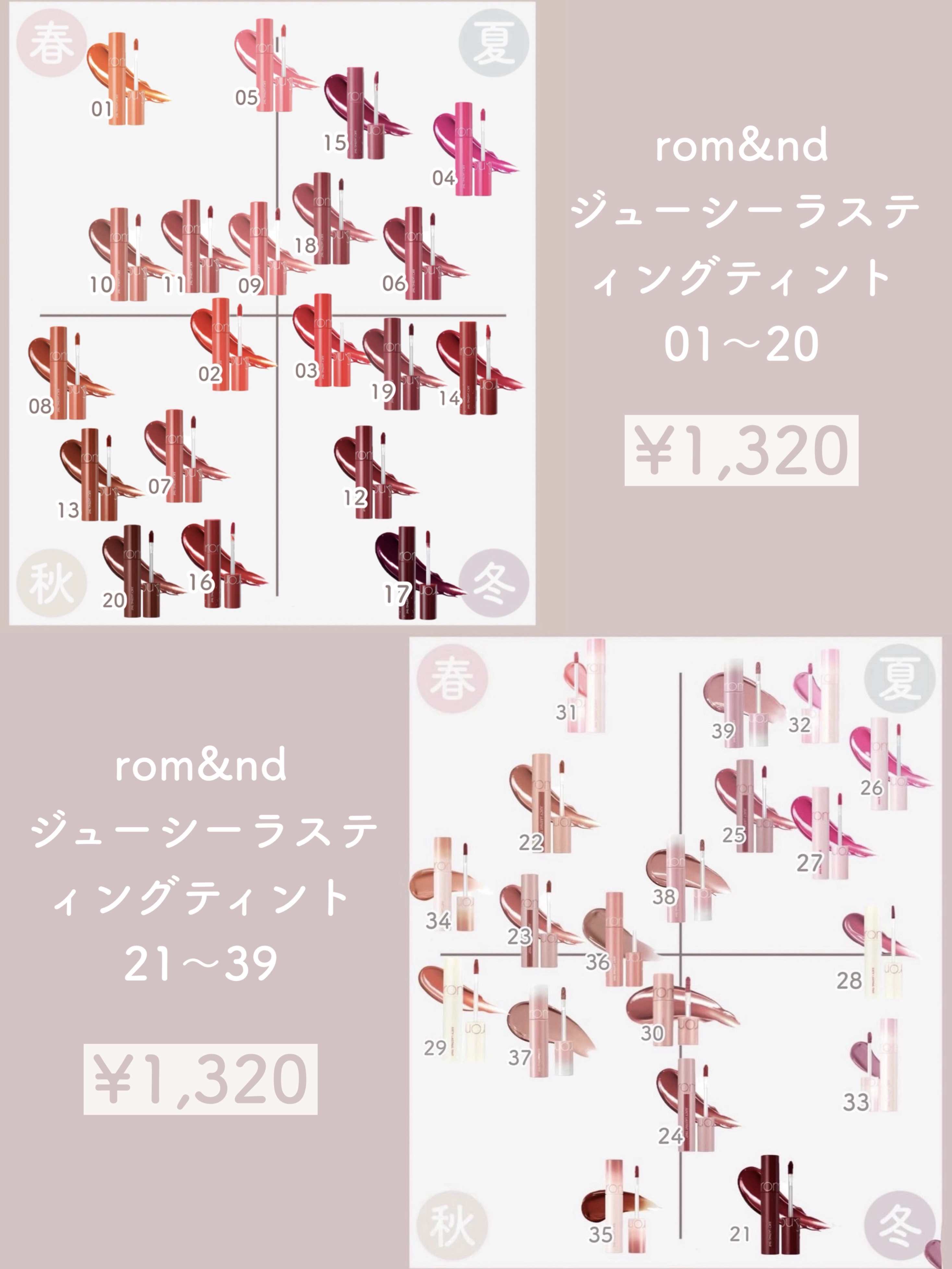 ジューシーラスティングティント｜rom&nd他、9商品を使った口コミ