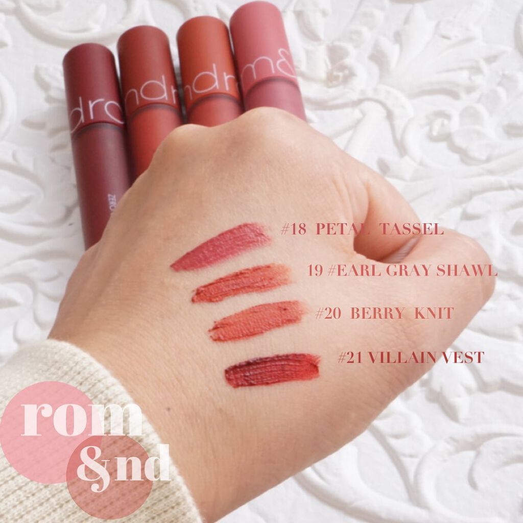 ゼロベルベットティント 20 ベリーニット(BERRY KNIT)/rom&nd/リップティントを使ったクチコミ（2枚目）