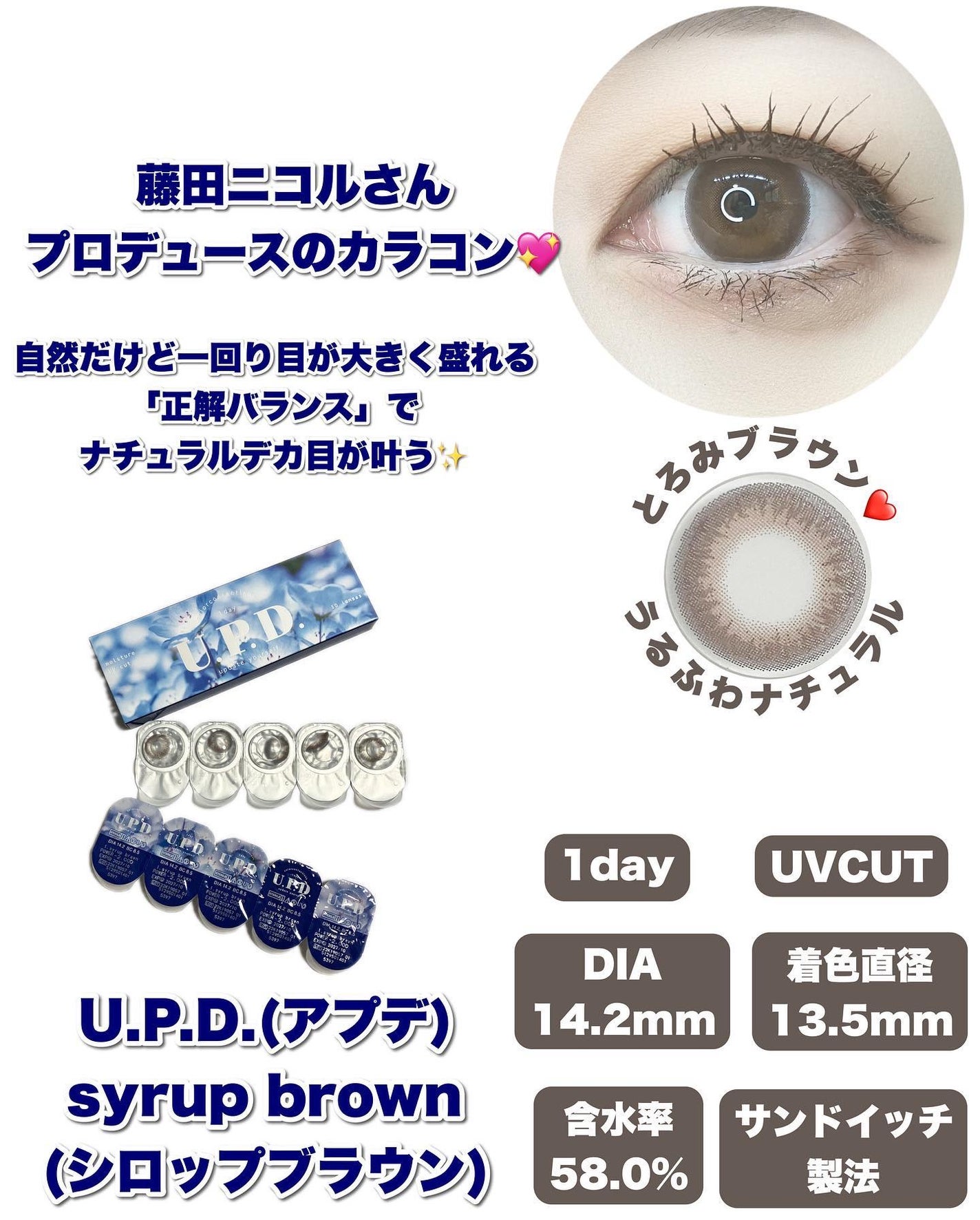 U.P.D. 1day/U.P.D./ワンデー(1DAY)カラコンを使ったクチコミ(2枚目)