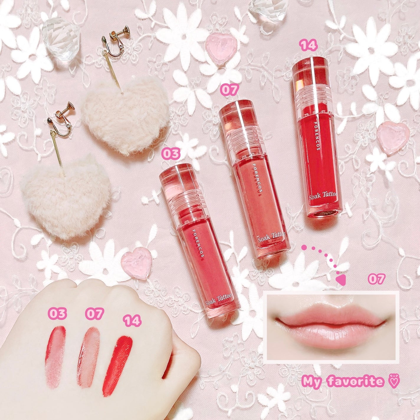 Soak Tattoo Tint/フォレンコス/リップグロスを使ったクチコミ(1枚目)