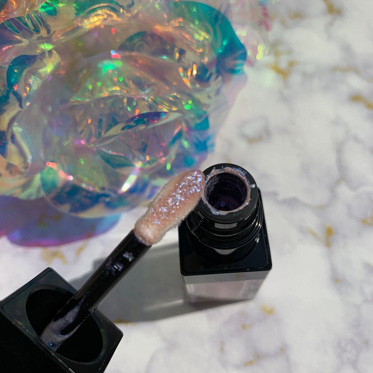 みりおだす🦄青ラメの旅💙 on LIPS 「ᐠ瞼にガラスの煌めきを纏って♡ᐟまるで銀河みたいなギランギラン..」(6枚目)