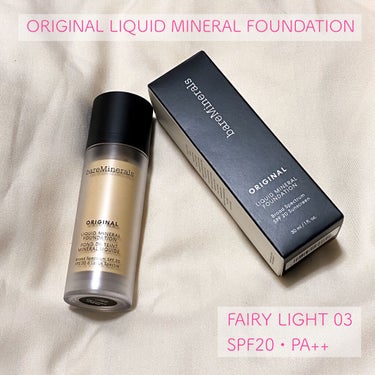 bareMinerals(ベアミネラル)
オリジナル リキッド ミネラル ファンデーション
フェアリー ライト 03
SPF20・PA++  30mL


8月20日に新しく発売されたリキッドファンデー