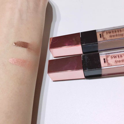 スパークリングアイグロス/スウィーツ スウィーツ/リキッドアイシャドウを使ったクチコミ(3枚目)