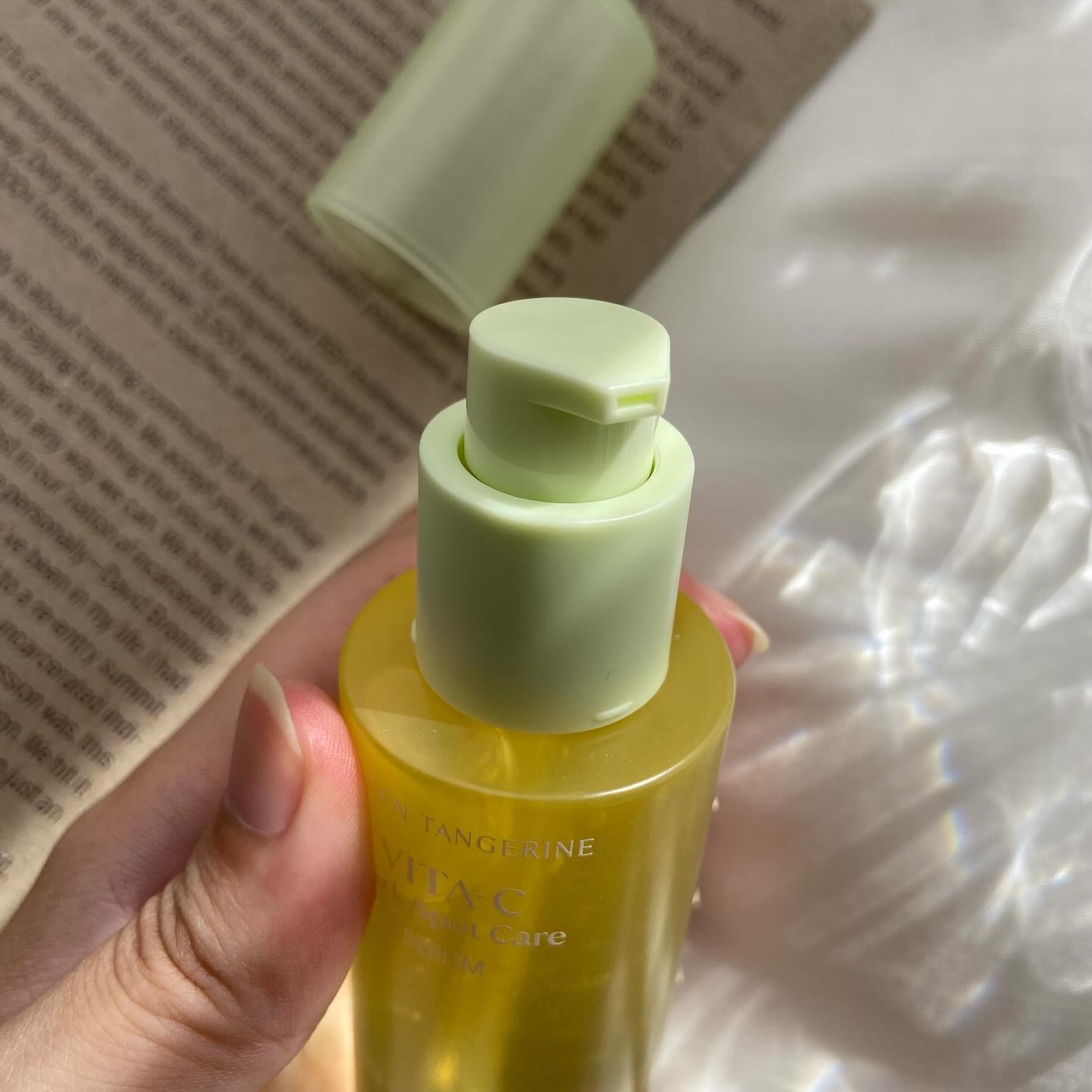 グリーンタンジェリン ビタC ダークスポットケアセラム/goodal/美容液を使ったクチコミ（2枚目）