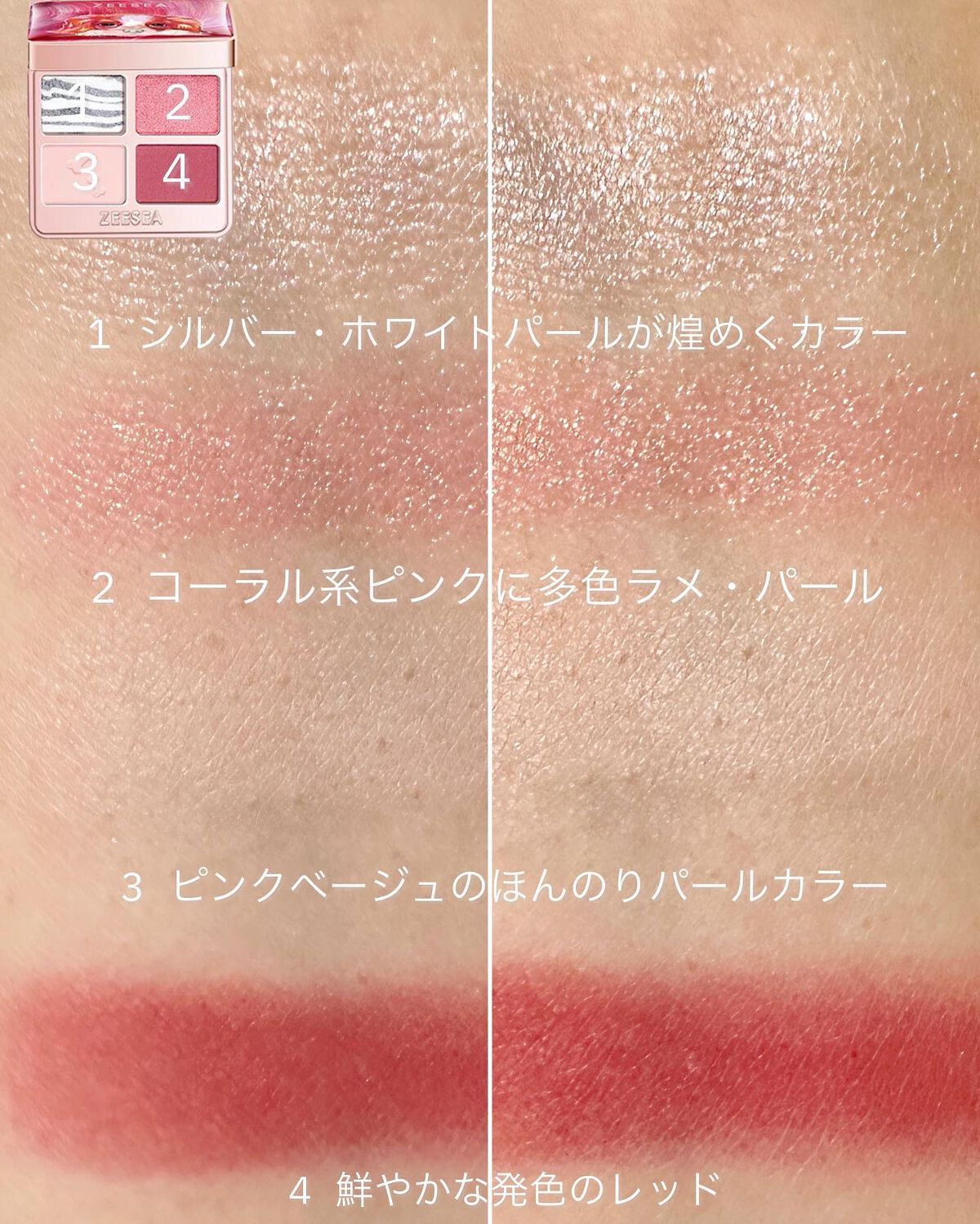 アニマルアイシャドウ(4シェード)/ZEESEA/アイシャドウパレットを使ったクチコミ（3枚目）