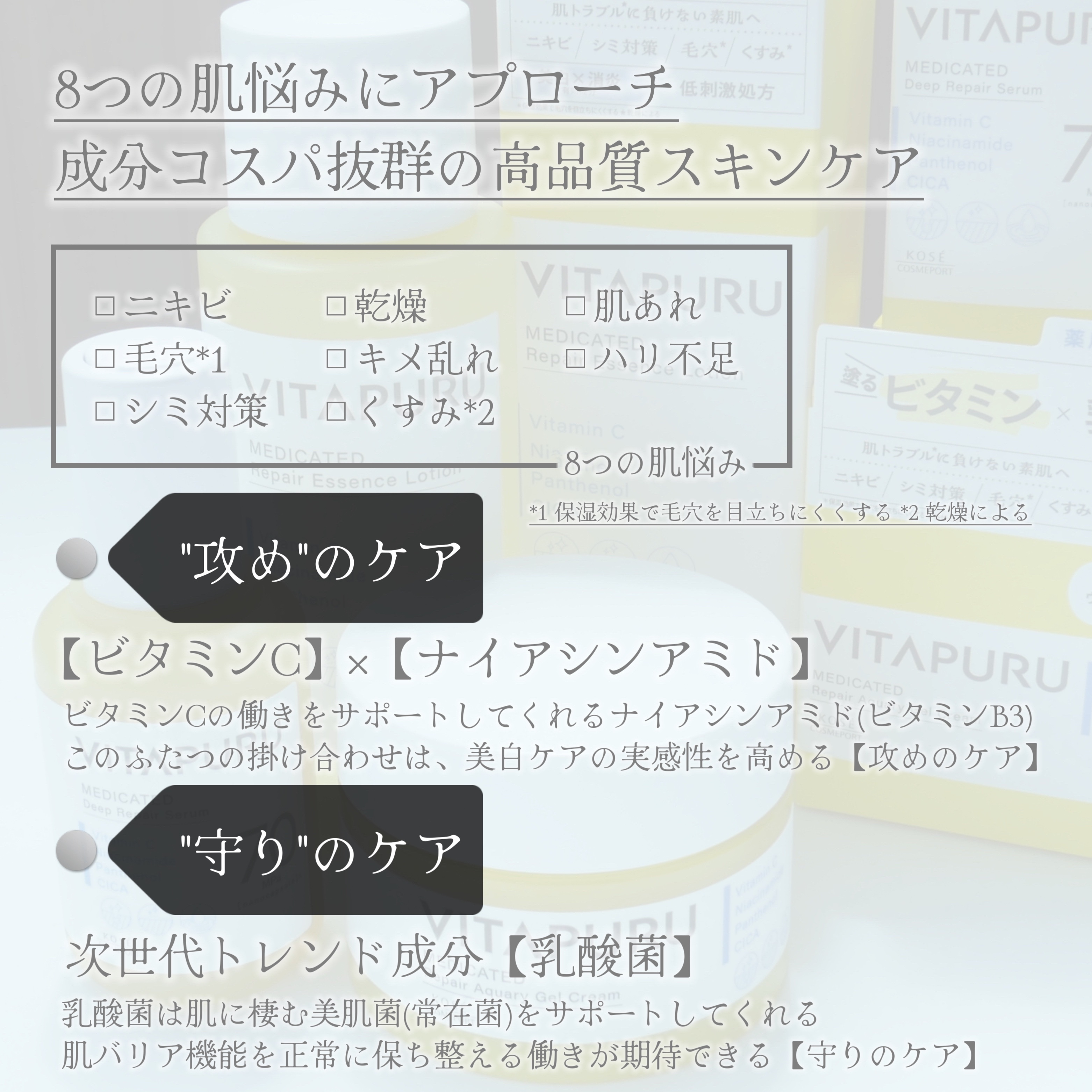 ビタプル リペアアクアリージェルクリーム/VITAPURU/フェイスクリームを使ったクチコミ（2枚目）