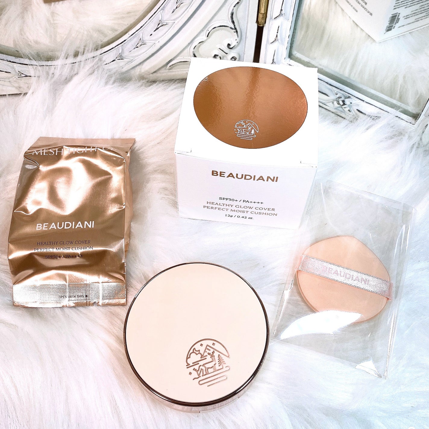 メッシュタイトアップクッション/BEAUDIANI/クッションファンデーションを使ったクチコミ(1枚目)