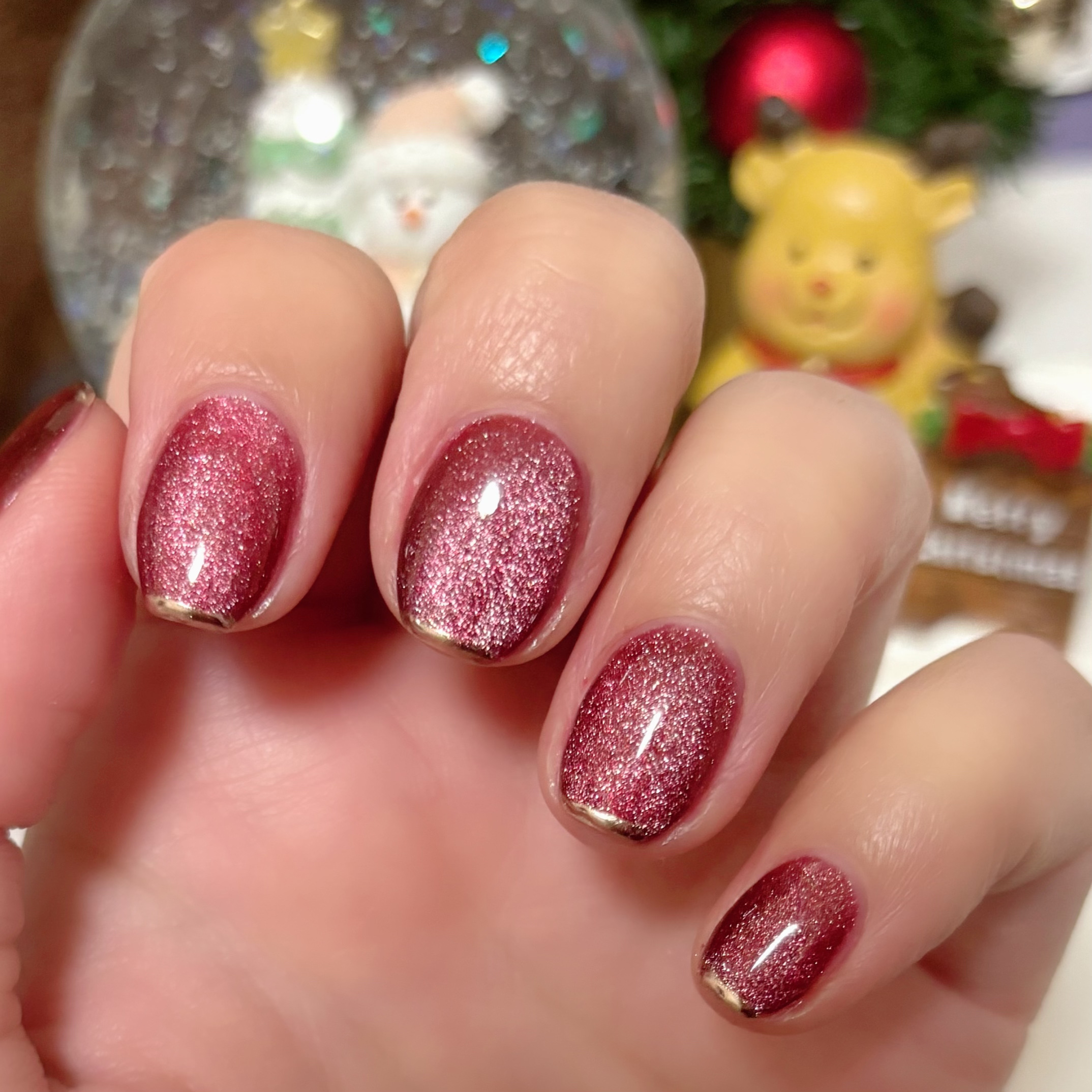 #ジェルネイル,#セルフジェルネイル,#セルフネイル,#マグネットネイル,#クリスマスネイルのネイルデザイン