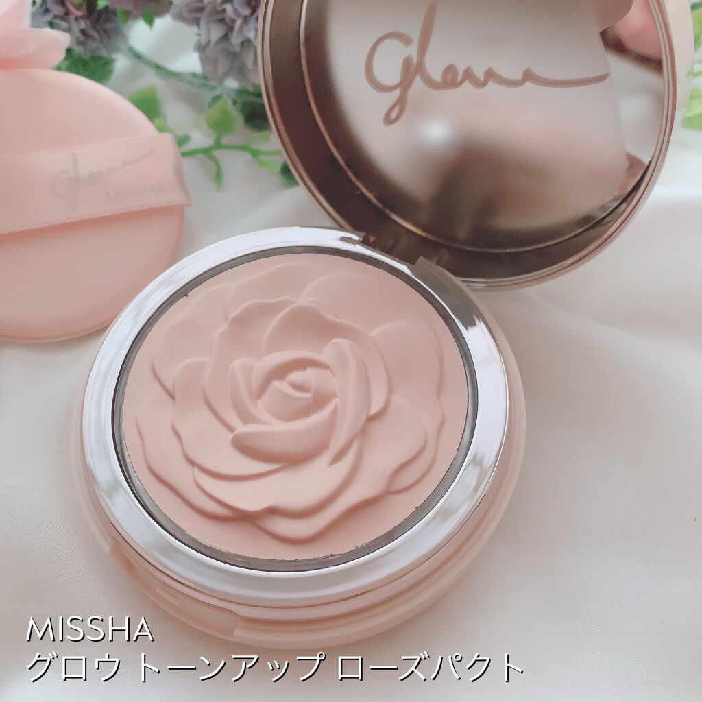 【企業限定】ミシャ グロウ トーンアップ ローズパクト（SPF50/PA++++）/MISSHA/化粧下地を使ったクチコミ（2枚目）