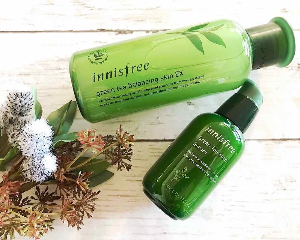 韓国の自然派プチプラコスメブランドのinnisfree（イニスフリー）🌿

無農薬で育てられたチェジュ島産の緑茶を使用した人気スキンケアシリーズです。


🔹グリーンティーシードセラム(導入美容液)

グリーンティー成分（保湿）配合で肌