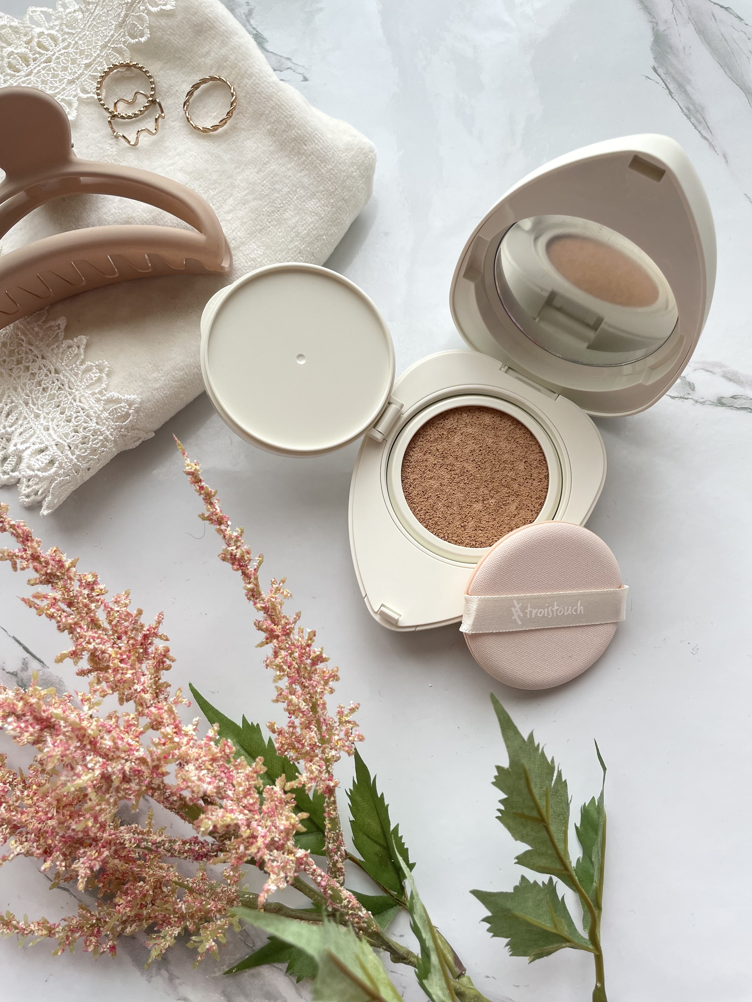 トワタッチ ハートクッション マットカバー 21 ベージュ本体/troistouch/クッションファンデーションを使ったクチコミ（2枚目）