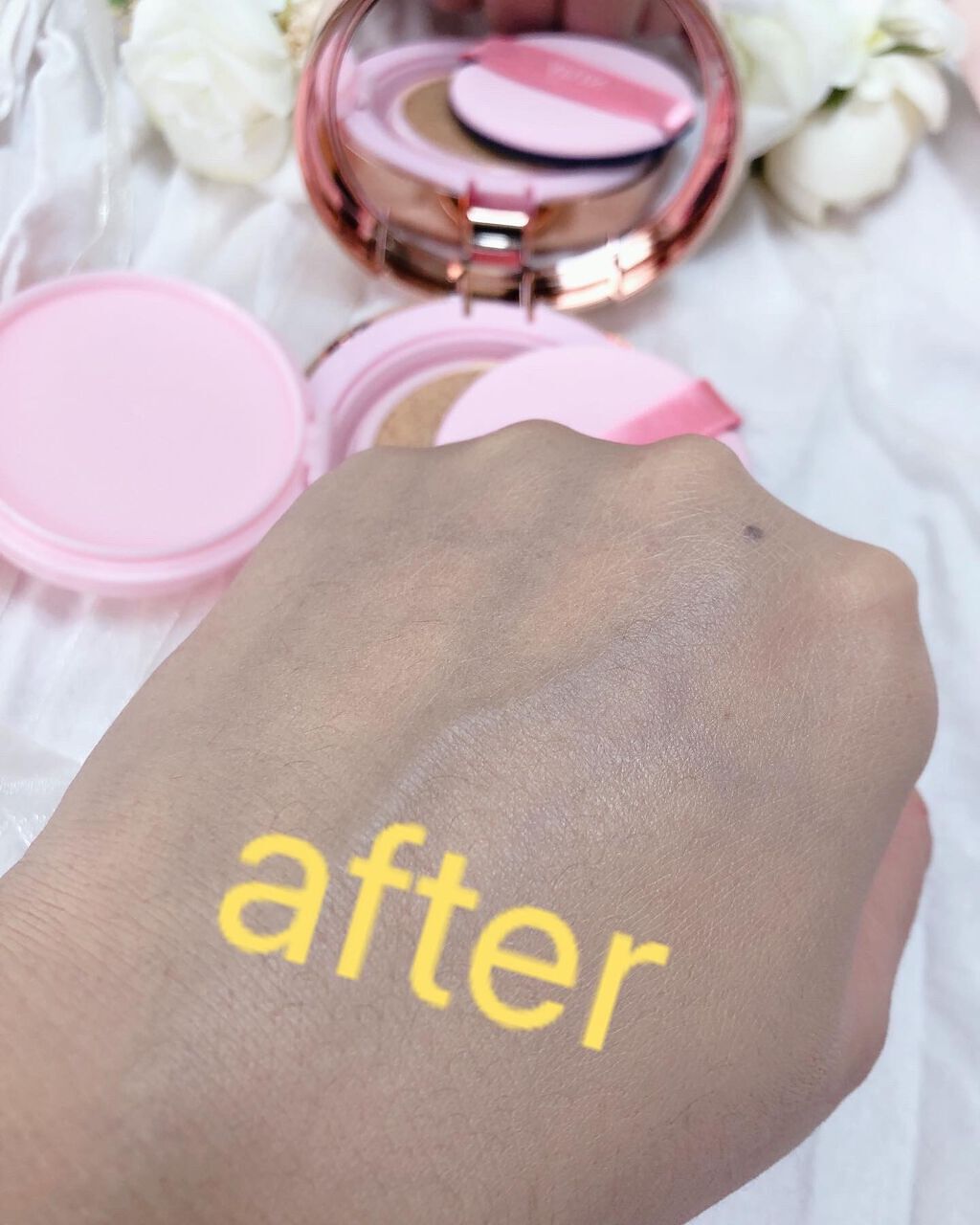 ピンクティーツリーカバークッション/APLIN/クッションファンデーションを使ったクチコミ(3枚目)