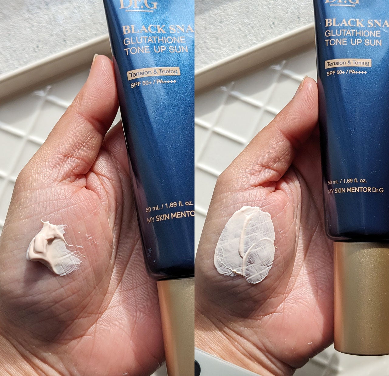 ブラックスネイルグルタチオントーンアップサン/Dr.G/日焼け止めクリームを使ったクチコミ(3枚目)