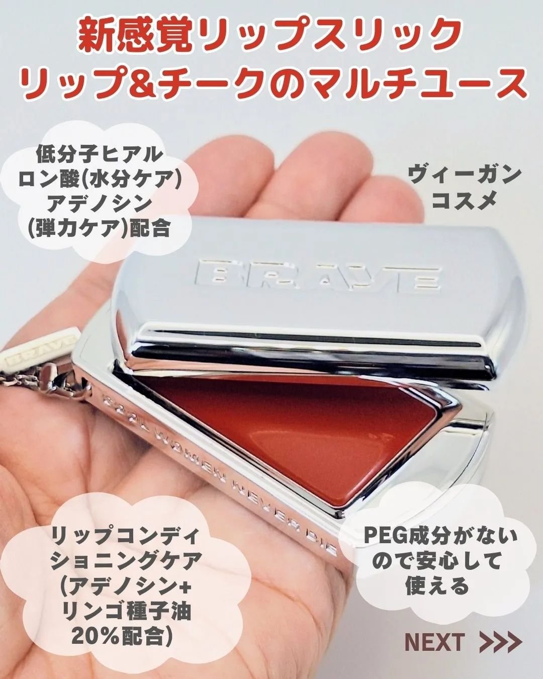 BRAYE LIPSLEEK 01アルダー/BRAYE/口紅を使ったクチコミ（2枚目）