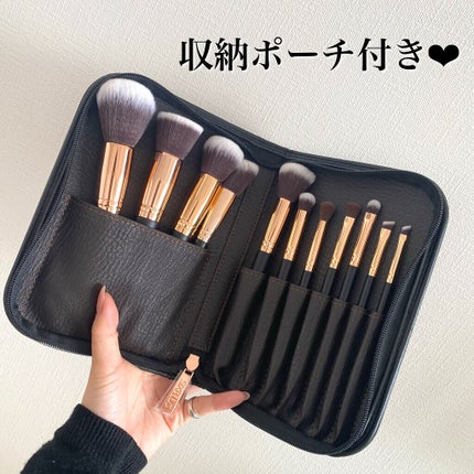 貴族のゴールド メイクブラシ11本セット 化粧ポーチ付き/SIXPLUS/メイクブラシを使ったクチコミ(4枚目)
