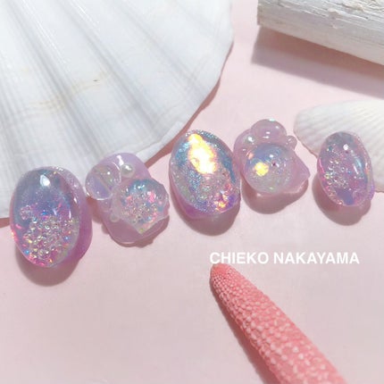 #ネイル,#しゃぼん玉ネイル,#オーロラネイル,#シャボン玉ネイルのネイルデザイン