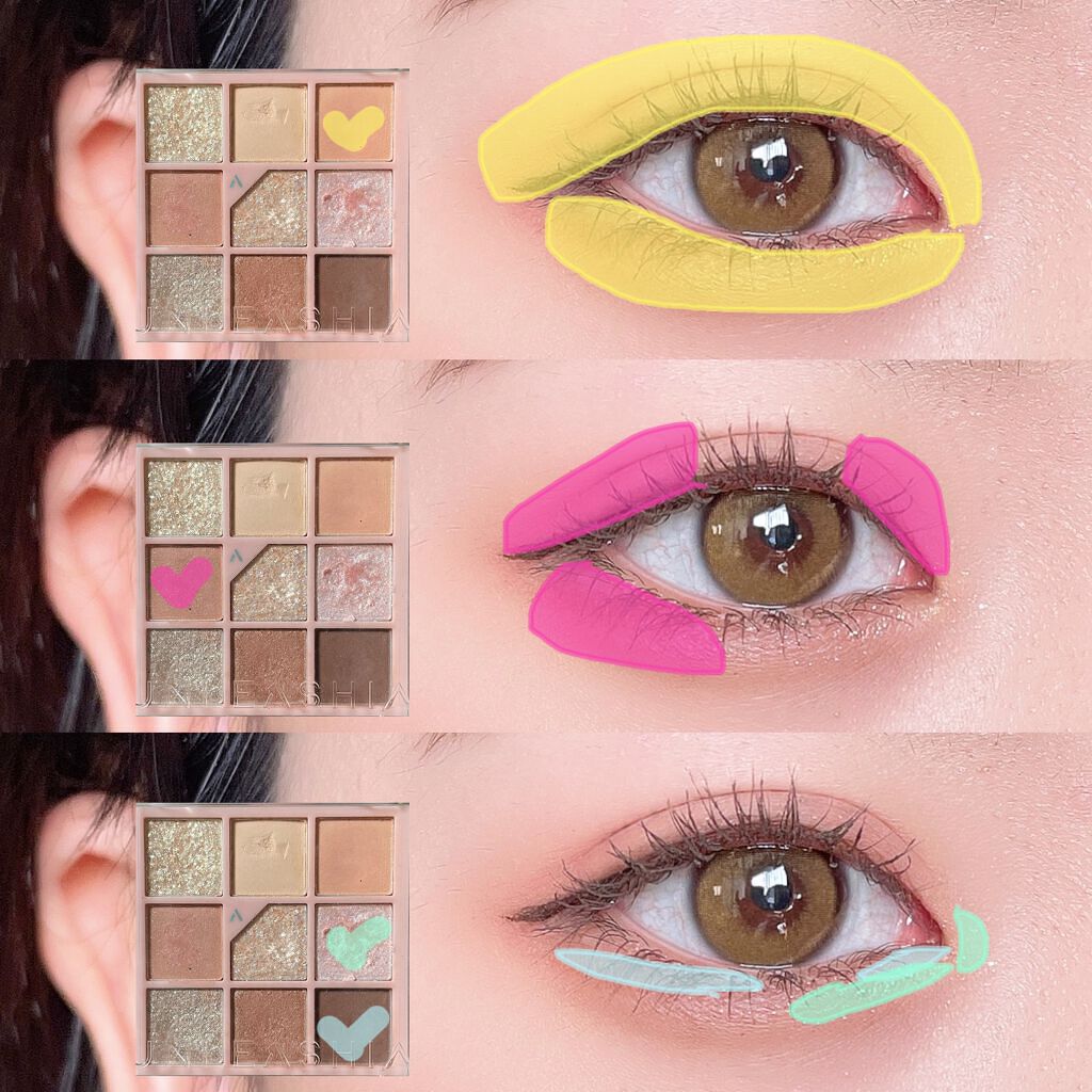 グリッターペディアアイパレット N°3オールオブコーラルピンク/unleashia/アイシャドウパレットを使ったクチコミ（2枚目）