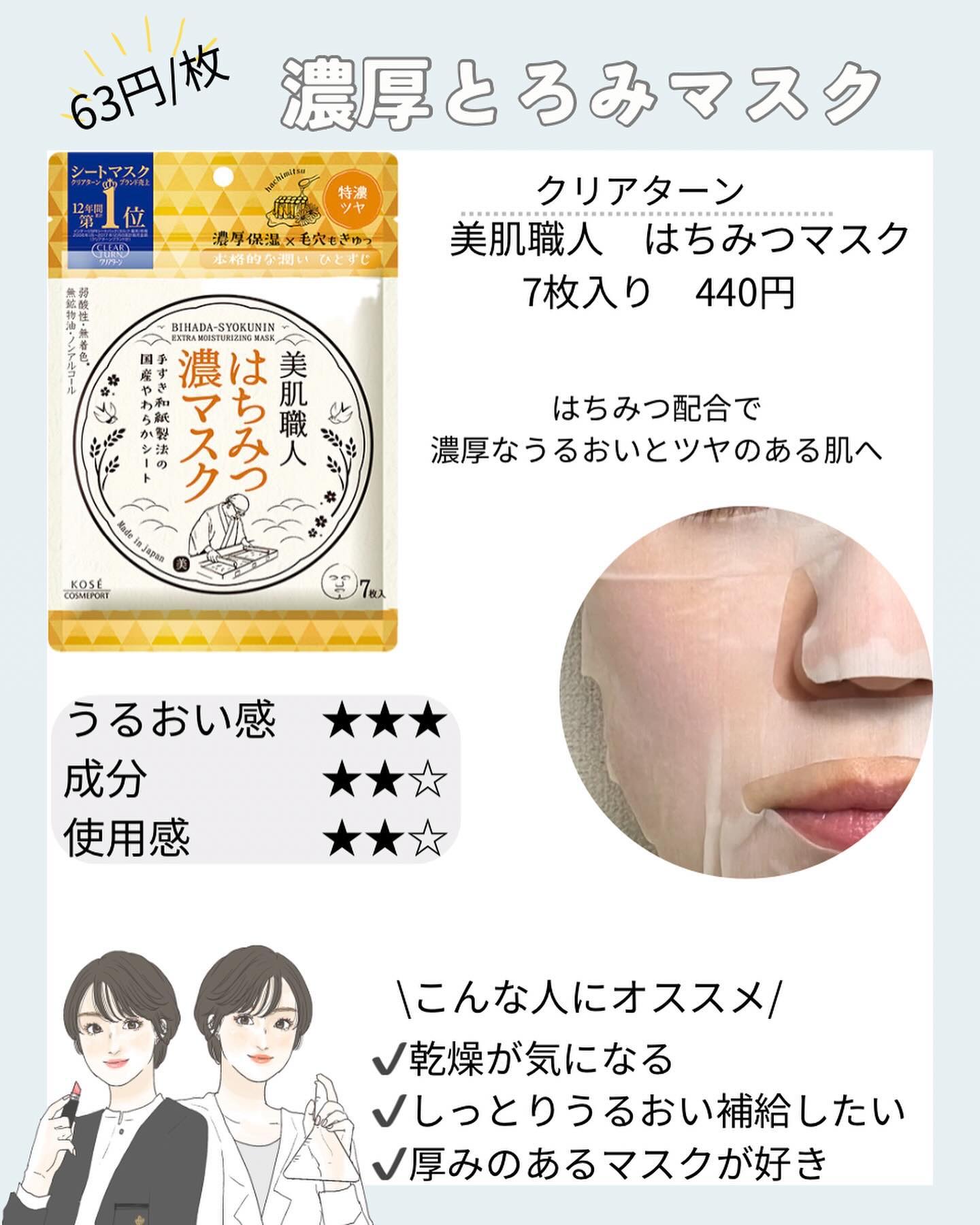 クリアターン 美肌職人 はちみつマスク/クリアターン/シートマスク・パックを使ったクチコミ（3枚目）